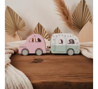 Coche de juguete con caravana de madera – personalizable – Sin personalización