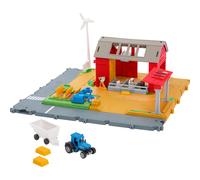 Coche de juguete Matchbox y juego de acci n para conductores de granja con tractor y remolque a escala 1:64, 2 fardos de heno, figuras desmontabl