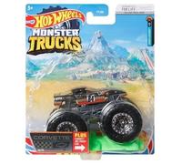 Coche de juguete Monster Truck edición especial "Corvette" de 10 cm a escala 1:64 - Máquinas de juguete para niños 3+ - Monster hot en blíster individual HHG66- Vehículo de ruedas grandes -