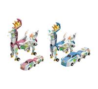 Coche De Juguete Trans-formers - Juguete Transformador De Coche Magnético Interactivo | Juguetes De Coches De Dinosaurio Transformador De Colisión 2 En 1 para Niños Y Adolescentes (Rosa)