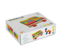 Koopman Bloque de construcción de madera carro juguete - bloques de construcción coloridos para niños.
