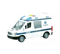 Coche de policía con luces y sonidos, con puertas que se abren.