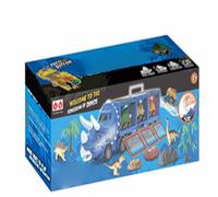 Coche de Transporte de Dinosaurios, Juguete con Forma de Triceratops, Música con Luces y Pequeños Colgantes para Regalo de Niños, Tamaño de Plástico 36x10cm (Azul Oscuro)