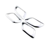 Coche Decoración Ajuste Pegatinas De Cubierta Manija Puerta Interior Coche Para Peugeot 3008 2013 2014 2015 ABS Pegatina Embellecedora Fibra Carbono 4 Unids/set Accesorios(Sliver)