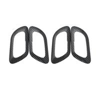 Coche Decoración Ajuste Pegatinas De Cubierta Manija Puerta Interior Coche Para Peugeot 3008 2013 2014 2015 ABS Pegatina Embellecedora Fibra Carbono 4 Unids/set Accesorios(Negro)