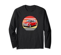Coche Deportivo Clásico Británico Retro Atardecer Rojo Manga Larga