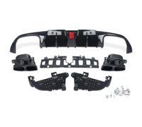 Coche Difusor Aleta Tiburón para Benz C205 Sport Coupé C43 C63 AMG. | 2015-2018 Tubos Escape Labio Difusor Parachoques Trasero Luz LED(Glossly Black)