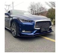 Coche Difusor Parachoques para Infiniti Q60 2017 2018-2022 Difusor Trasero Parachoques Labio Brillo Negro Spoiler Placa Divisor Soporte con Lámpara(Glossy Black)