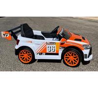 Coche eléctrico 12v para niños, Deportivo, RC, 4 Motores, 1-3 años (Naranja)