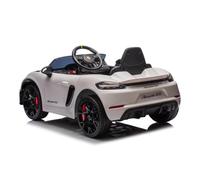 Coche eléctrico 12v para niños,Porsche Spyder RS, Blanco, RC, para niños de1 hasta los 5 años, Asiento Polipiel, Ruedas Goma