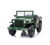 Coche eléctrico Army de EE. UU. 4X4, Verde, Tres Asientos, Reproductor MP3 con Entrada USB/SD, Luces LED, batería de 12V14AH, Ruedas de EVA, Asientos de Cuero, Control Remoto de 2.4 GHz