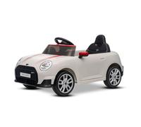Coche eléctrico BMW MiniCooper 12V, Blanco, Asiento y Ruedas de plástico, RC, 1-3 AÑOS