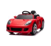 Coche Eléctrico Deportivo Porsche 12v para Niños, Vehículo Infantil a Batería con Asiento Ergonómico, Cinturón de Seguridad, Detalles Realistas y Llantas Deportivas (Rojo)
