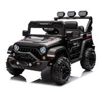 Coche eléctrico Infantil 12 V - Control Remoto 2,4 G, Luces LED, inalámbricas, cinturón de Seguridad, Doble Motor, para 3-8 años, Negro