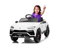 Coche eléctrico Infantil 12v Blanco Lamborghini Urus ATAA Cars con música MP3 Luces LED suspensión