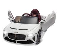 Coche Eléctrico Infantil 12V con Licencia,3 Velocidades Blanco | Control remoto parental,Puertas tipo tijera,3velocidades,Luces LED,Claxon,Para niños3-8años,Suspensión Capacidad de carga30KG