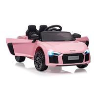 Coche Eléctrico Infantil Audi Modelo 8 de 12V con Licencia: Control Remoto,Suspensión,Música,luces LED, Arranque Suave, Bocina,Puertas de Tijera. Vehículo Seguro a Batería para Niños de 3 a 6 Año,Rosa