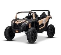 Coche eléctrico Infantil Tipo UTV XXL 24V, Khaki, biplaza, Motor con diferencial, Ruedas de Goma inflables, Ejes Traseros con suspensión, Freno de Disco, Asiento Acolchado, Volante Ajustable
