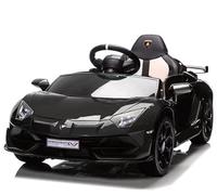 Coche Eléctrico Lamborghini con Licencia para Niños - Juguete para Montar De 12 V con Control Remoto - Faros Led - Sistema De Sonido - Suspensión - 2 Velocidades - para Niños De 3 A 8 Años - Negro