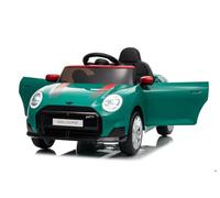 Coche eléctrico MiniCooper 12V, Verde, Asiento y Ruedas de plástico, RC, 1-3 AÑOS