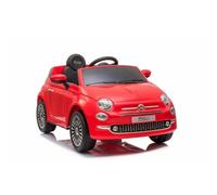 Coche Eléctrico Niños 3 Años 4 Años 5 Años FIAT 500 Rojo 12V Coche Batería Infantil con Mando Radio Control - Luces LED - Marcha Atrás - Sonidos - MP3 - USB - Bluetooth - 6 km/h - RUNRUNTOYS