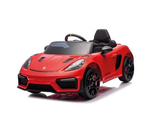 Coche Eléctrico Niños 3 Años 4 Años Porsche Spyder 12V Rojo - Coche a Batería para Niños con Radio Control - Luces - Sonidos - Marcha Atrás - Apertura de Puertas - Licencia Porsche - 6 km/h - INJUSA