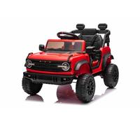 Coche eléctrico para niños 1 Plaza con Licencia F.O.R.D. Bronco, Rojo, batería de Litio, Control Remoto de 2.4 GHz, Reproductor MP3 con Entrada USB, Luces LED, Motor de 2×25W