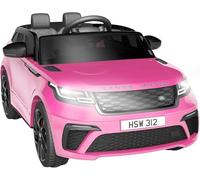 Coche eléctrico para niños 12 V, 2 asientos, Land Rover con licencia para coche, eléctrico para niños con mando a distancia, música, educación temprana, TF,USB, para mayores de 3 años, rosa