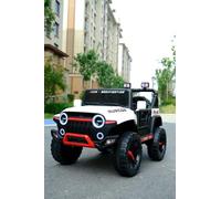 Coche eléctrico para niños, 12 V con Mando a Distancia 2,4 G, Jeep para niños con Luces LED, música, bocina, USB, Carga máxima 50 kg, (Blanco)