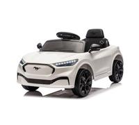 Coche Eléctrico para Niños 24V Ford Mustang - 2 Motores 45W, Ruedas EVA, Asiento de Piel, Control Remoto, Luces LED, Coche Infantil Deportivo (Blanco)
