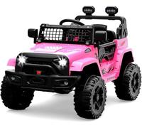 Coche eléctrico para niños a partir de 3 años - 12 V coche infantil con doble accionamiento 35 W, mando a distancia y modo manual, luces LED, cinturón de seguridad, diseño todoterreno de polipropileno