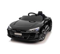 Coche eléctrico para niños Audi RS E-Tron GT 12V, Negro, Asiento Individual Amplio, Control Remoto 2,4 GHz, Entrada USB/AUX, Bluetooth, suspensión, batería de Litio, Luces LED, 2 Motores de 25W
