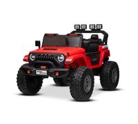 Coche eléctrico para niños Beneo Motors OFFRIDE 4x4² biplaza 12V, Rojo, Reproductor MP3 con Entrada USB/AUX, tracción 4x4, batería de Litio, enormes Ruedas EVA con suspensión en Las Ruedas traseras