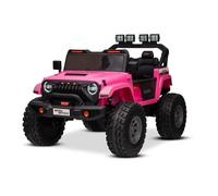 Coche eléctrico para niños Beneo Motors OFFRIDE 4x4² biplaza 12V, Rosa, Reproductor MP3 con Entrada USB/AUX, tracción 4x4, batería de Litio, enormes Ruedas EVA con suspensión en Las Ruedas traseras