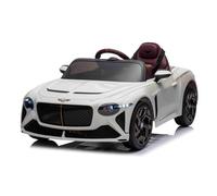 Coche eléctrico para niños Bentley Bacalar 12V, Blanco, Puertas Que se abren hacia Arriba, Control Remoto 2,4 GHz, Luces LED, Entrada USB/AUX, suspensión, batería de Litio, 2 Motores de 25W