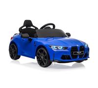 Coche eléctrico para niños, Coche, 12 V, Mando a Distancia 2,4 G, Luces LED, música, cinturón de Seguridad, Puertas Dobles, Puerto USB - 3-8 años, Azul