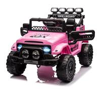 Coche Eléctrico para Niños, Coche de Batería 12V con Mando a Distancia, 3 Velocidades, Música, LED, Claxon, Bluetooth, Coche Eléctrico para Niños de 3+ Años