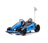 Coche eléctrico para niños con 24 V y función de deriva + 2 baterías de 12 V7 A (24 V7 A) y 2 motores, azul (azul)