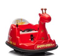Coche eléctrico para niños con rotación de 360°, luces LED, música y mando a distancia, para 2-5 años, diseño de jirafa