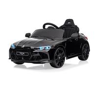 Coche Eléctrico para Niños de 3 a 8 Años, 12 V, con Licencia, Control Remoto de 2,4 GHz, Luces LED, Música, Cinturón de Seguridad, Puertas Dobles y Puerto USB. Color Negro.