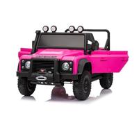 Coche eléctrico para niños Land Rover Defender 110 SVX 12V, Rose, tracción 4X4, Luces LED, suspensión en Ruedas Delanteras y traseras, Control Remoto 2,4 GHz, Entrada USB/Aux, Bluetooth
