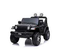 Coche eléctrico para niños, Negro, Doble Asiento de Cuero, Radio con Bluetooth y Entrada USB, Unidad 4x4, Batería de Litio, Ruedas EVA, Control Remoto de 2.4 GHz