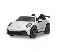 Coche eléctrico para niños Porsche 911 24V con tracción 4x4, Blanco, Dos plazas, Control Remoto 2,4 GHz, Entrada USB/AUX, Motores de 200W, suspensión, batería de Litio, Licencia Original