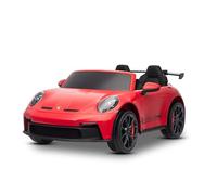 Coche eléctrico para niños Porsche 911 24V con tracción 4x4, Rojo, Dos plazas, Control Remoto 2,4 GHz, Entrada USB/AUX, Motores de 200W, suspensión, batería de Litio, Luces LED Delanteras y traseras