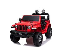 Coche eléctrico para niños, Rojo, Doble Asiento de Cuero, Radio con Bluetooth y Entrada USB, Unidad 4x4, Batería de Litio, Ruedas EVA, Control Remoto de 2.4 GHz