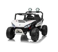 Coche eléctrico para niños T-Rex Ride 4x4, Dos plazas, 24V, Blanco, Reproductor MP3 con Entrada USB/AUX, tracción 4x4, batería de Litio, suspensión, Control Remoto, Luces LED