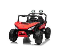 Coche eléctrico para niños T-Rex Ride 4x4, Dos plazas, 24V, Rojo, Reproductor MP3 con Entrada USB/AUX, tracción 4x4, batería de Litio, suspensión, Control Remoto, Luces LED
