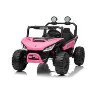 Coche eléctrico para niños T-Rex Ride 4x4, Dos plazas, 24V, Rosa, Reproductor MP3 con Entrada USB/AUX, tracción 4x4, batería de Litio, suspensión, Control Remoto, Luces LED