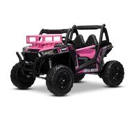 Coche eléctrico para niños UTV 24V, Rosa, con Dos Asientos de similpiel, Mando a Distancia 2.4Ghz, 2 Motores de 200 W, Batería de Litio, Freno eléctrico, Luces LED, Reproductor MP3 con USB/SD