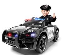Coche eléctrico policia 12v, para niños 1-4 años, RC, Asiento plástico, Ruedas plástico